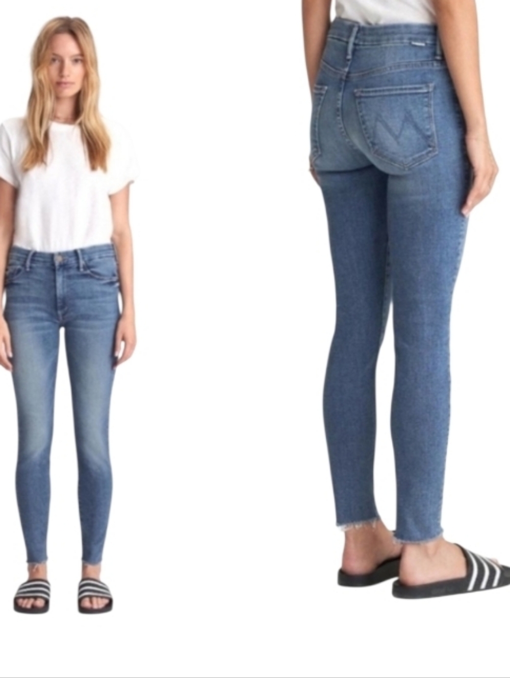 Mother High-Waisted Looker Ankle Fray Distressed Jeans